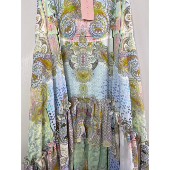 NWT Alexis Asymmetrical Nathalia Tiered Maxi Skirt Women's Multicolor Size: XS - Picture 4 of 9